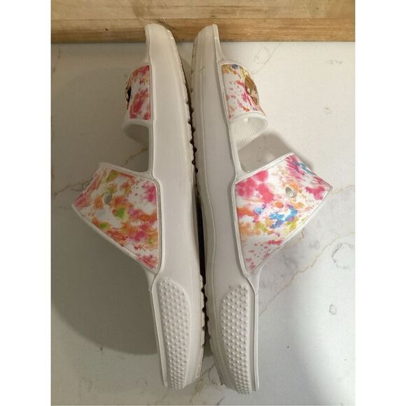 Crocs Classic Tie-Dye Graphic Clogs with Jibbitz Sz 9 - Picture 5 of 7